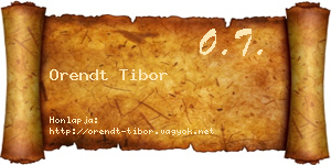 Orendt Tibor névjegykártya